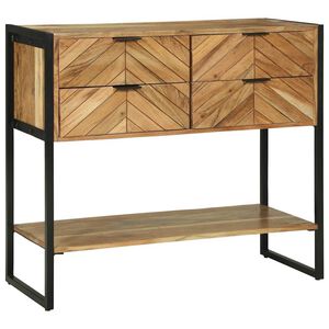 vidaXL Konsolinis stalas Ruda 90 x 35 x 80 cm Kietos akacijos mediena