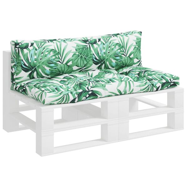 vidaXL Palečių pagalvėlės, 2vnt., audinys, su lapais