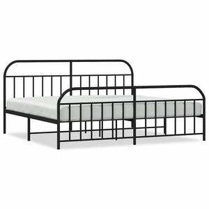 vidaXL Lovos rėmas su galvūgaliu/kojūgaliu, juodas, 193x203cm, metalas