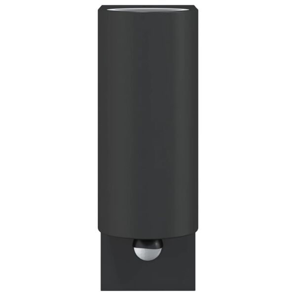 vidaXL Lauko šviestuvai su jutikliais, 2vnt., juodi, lietas aliuminis