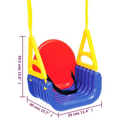vidaXL 3-1 Vaikiškų sūpynių sėdynė, 29x40x39,5cm, polipropilenas