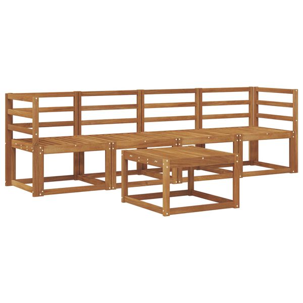 vidaXL Lauko sofos komplektas 5 pcs Natūrali Kietos akacijos mediena