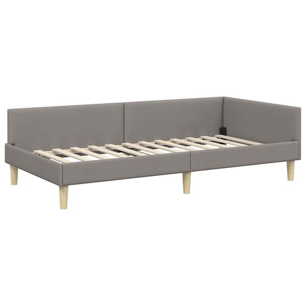 vidaXL Kampinė lovos konstrukcija Taupe 90 x 200 cm audinys