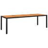vidaXL Sodo stalas, juodas, 250x100x75cm, akacija ir poliratanas