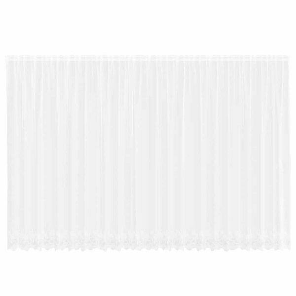 vidaXL Nėrinių Užuolaida Gėlių Balta 240 x 600 cm Poliesteris