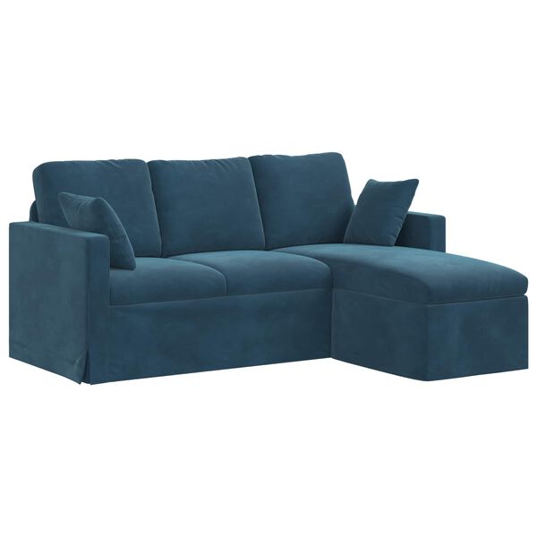 vidaXL Sofa Mėlyna Bendri matmenys: 178 x 134 cm (P X G x A) Aksomas