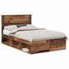 vidaXL Lovos rėmas Senas medis 135 x 190 cm Kietos pu&scaron;ies mediena
