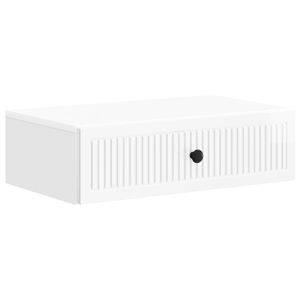 vidaXL Sieninis &scaron;oninis staliukas Itin blizgi balta 59 x 34,5 x 17 cm