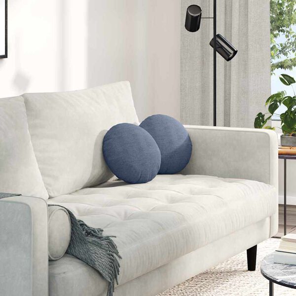 vidaXL Sėdynių pagalvėlės 2 pcs Mėlyna &Oslash; 30 cm Kordūrinis audinys