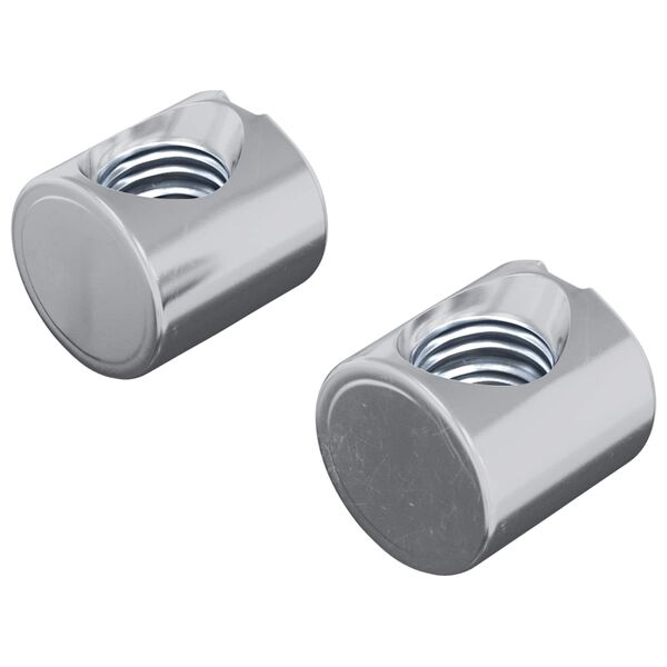vidaXL Cilindrinės veržlės 2 pcs Sidabro M6 x 12 mm Metalas