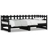 vidaXL I&scaron;traukiama lova, juoda, 2x(80x200)cm, pu&scaron;ies medienos masyvas