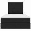 vidaXL Lova su daiktų laikymo vieta ir LED Juoda 120 x 200 cm Aksomas