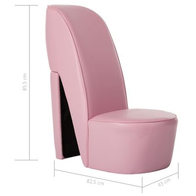 vidaXL Aukštakulnio formos kėdė, rožinės spalvos, dirbtinė oda