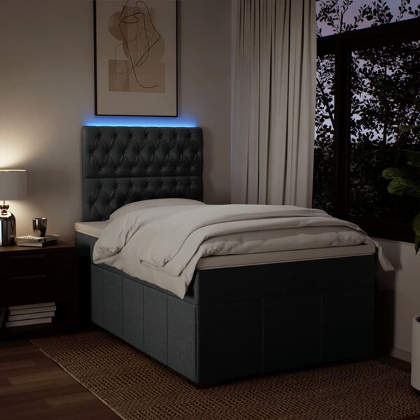 vidaXL Lova su spyruoklėmis ir čiužiniu, taupe, 120x190cm, audinys