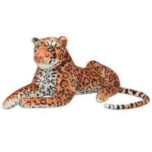 vidaXL Žaislas leopardas, pliu&scaron;inis, rudas, XXL