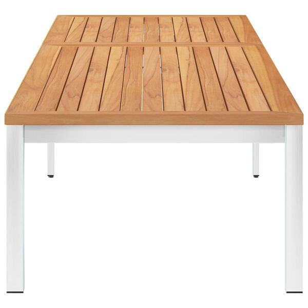 vidaXL Saulės gultas su čiužinuku, tikmedžio masyvas ir plienas