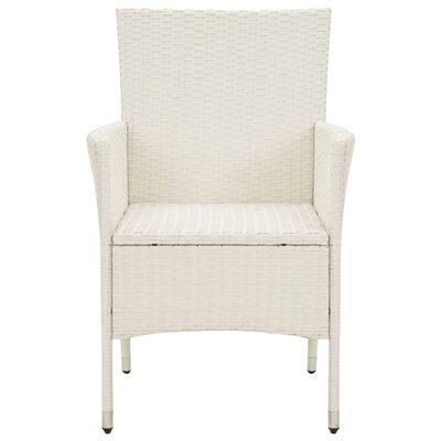 vidaXL Sodo kėdės su pagalvėlėmis, 4vnt., baltos spalvos, poliratanas