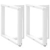 vidaXL Valgomojo stalo kojelės, 2 vnt., baltos, 70x35x(72-73) cm, plienas, T formos
