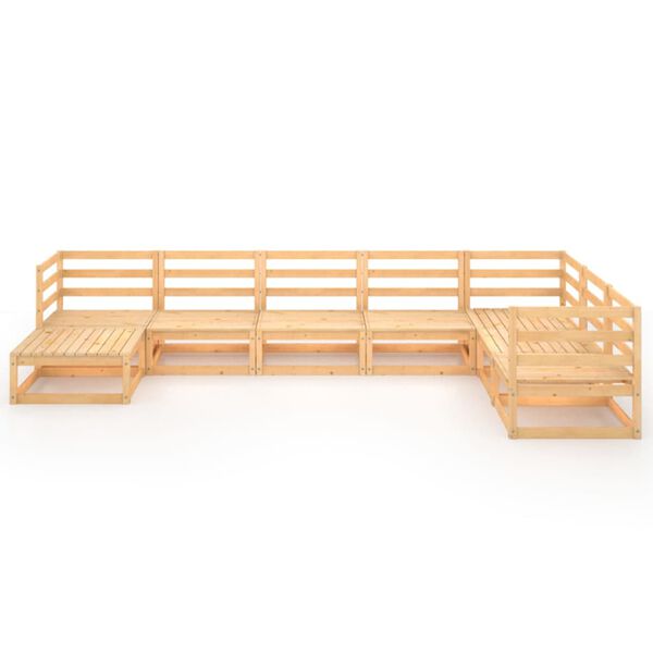 vidaXL Sodo poilsio baldų komplektas, 8 dalių, pu&scaron;ies medienos masyvas