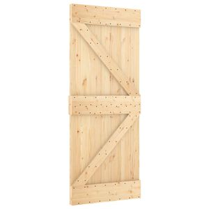 vidaXL Slankios durys NARVIK Natūrali ir juoda 85 x 210 cm (213,5 cm)