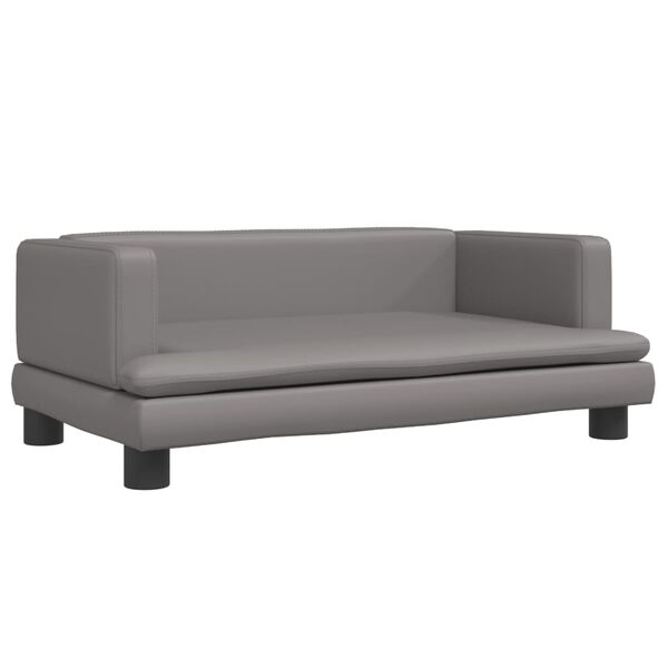vidaXL Vaiki&scaron;ka sofa, pilkos spalvos, 80x45x30cm, dirbtinė oda