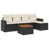vidaXL Sofos komplektas su pagalvėlėmis, 6 dalių, juodas, poliratanas