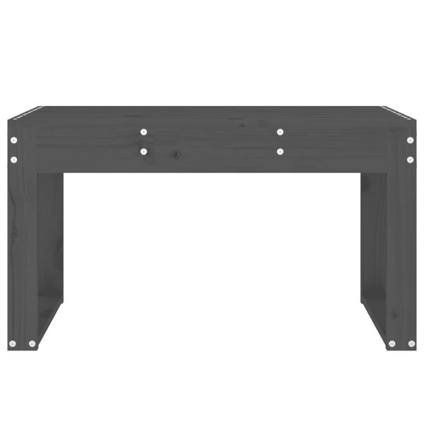 vidaXL Sodo suoliukas, pilkas, 80x38x45cm, pušies medienos masyvas