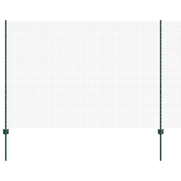 vidaXL Tvora su stulpais Žalia 1,6 x 25 m Plienas ir PVC