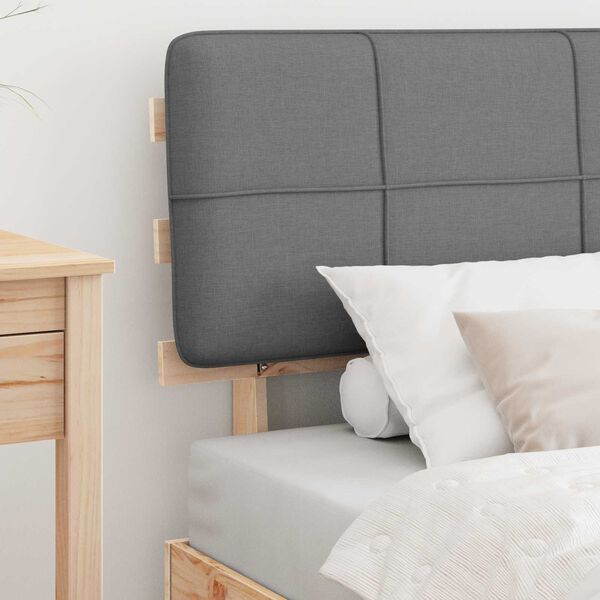 vidaXL Lovo rėmas su apmu&scaron;tu galvūgaliu &Scaron;viesiai pilka 75 x 190 cm