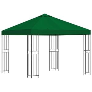 vidaXL Pavėsinė 3 x 3 m Žalia Poliesteris ir plienas 190 gsm