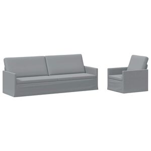 vidaXL Sofos komplektas 2 pcs &Scaron;viesiai pilka Audinys