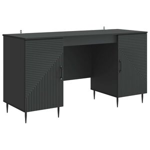vidaXL Stalas Juoda 142,5 x 50 x 75 cm Apdirbta mediena