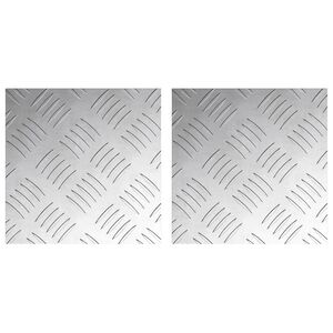 vidaXL Laiptų danga 2 vnt. 20 x 20 cm Sidabro Aliuminis Kvadrato