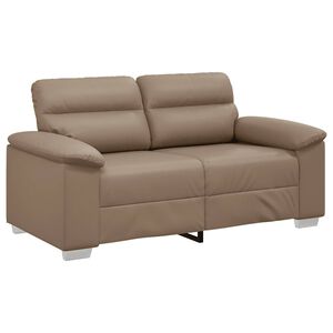 vidaXL Dvivietė sofa, kapučino spalvos, 160x81x84 cm, dirbtinė oda