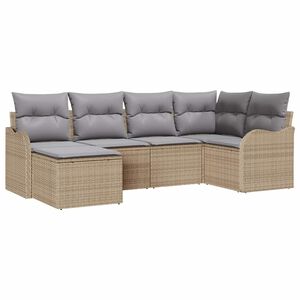 vidaXL Sodo Sofų Rinkinys 6 pcs smėlio ir &scaron;viesiai pilkos spalvos