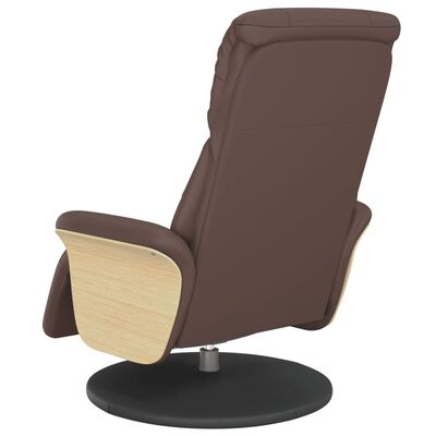 vidaXL Atlošiama kėdė su pakoja, rudos spalvos, dirbtinė oda