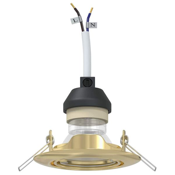 vidaXL Spotlight'ai su prožektoriais 6 pcs Auksinė 9 x 9 cm metalas