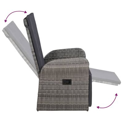 vidaXL Sodo komplektas su pagalvėlėmis, 9 dalių, pilkos spalvos