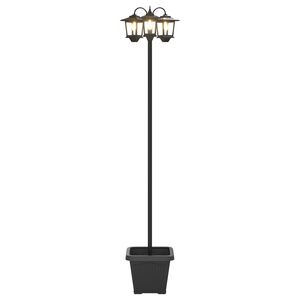 vidaXL 3-Head Lamp Post with Planter Juoda 32 x 32 x 188 cm