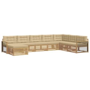 vidaXL Lauko sofos komplektas 8 vnt. Balta ir kreminė