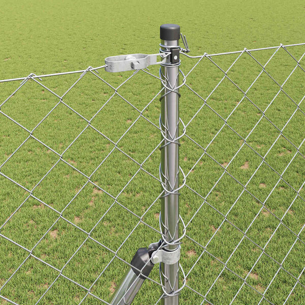 vidaXL Tvorelės stulpas Sidabro 10 x 1,6 m (60 x 60 mm tinklelis)