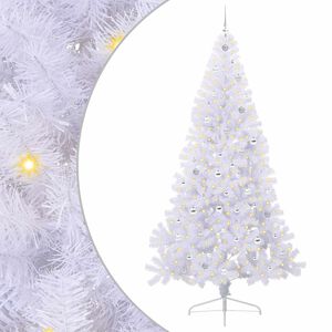 vidaXL Dirbtinė Kalėdų eglutė Balta 240 cm PVC ir Plienas