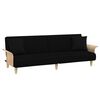 vidaXL Dvivietė sofa-lova su pagalvėmis ir pakoja, juoda, aksomas