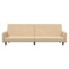 vidaXL Dvivietė sofa-lova, kreminės spalvos, aksomas