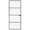 vidaXL Vidaus durys, juodos, 83x201,5cm, grūdintas stiklas/aliuminis