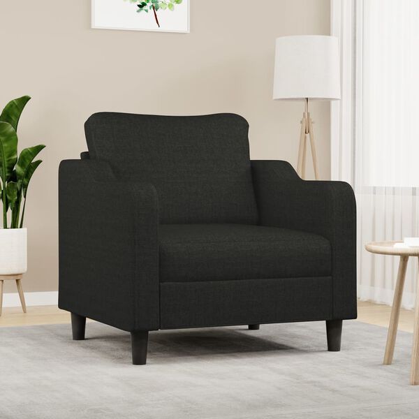 vidaXL Krėslas, juodos spalvos, 60cm, audinys
