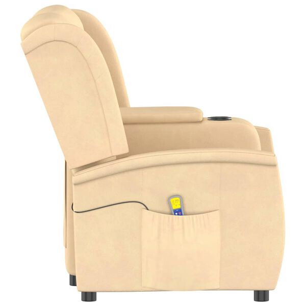 vidaXL Dvivietis atlo&scaron;iamas masažinis krėslas, kreminis