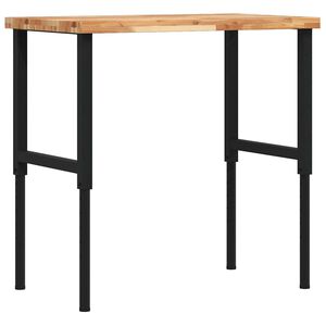 vidaXL Darbastalis, 100x60x(73-99,5)cm, bukmedis, stačiakampis