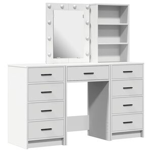 vidaXL Makiažo stalas 3 vnt. Balta 40 x 41 x 135 cm Apdirbta mediena