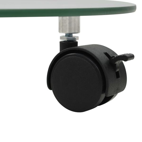 vidaXL Padėklai su ratukais augalams, 4vnt., 28cm, stiklas